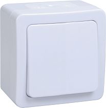 Выключатель проходной одноклавишный ОП Гермес Plus 10А IP54 ВСп20-1-0-ГПБ белый  IEK
