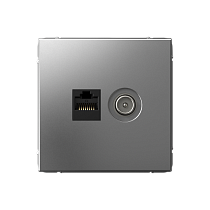 ArtGallery Сталь Розетка двойная ТВ + компьютерная RJ45, кат. 5Е Systeme Electric (Schneider Electric)