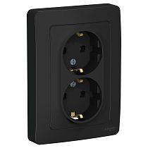 Blanca скрытая установка Антрацит Розетка двойная с заземлением, 16А Systeme Electric (Schneider Electric)