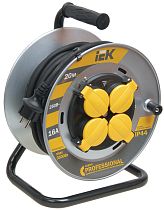 Удлинитель на металлической катушке 4х20м с заземлением 16А IP44 УК20 "Professional" с термозащ. КГ 3х1.5  IEK