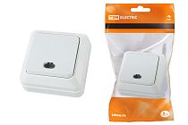 Выключатель 1-кл. открытой установки с подсветкой IP20 10А, белый "Ладога"  TDM