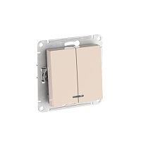 AtlasDesign Бежевый Выключатель 2-кл. с подсвет.,сх.5а, 10АХ,мех., быстрозажим. клемм
