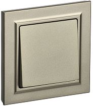 Выключатель одноклавишный BRITE 10А в сборе ВСР10-1-0-БрШ шампань  IEK