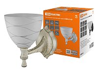 Светильник НББ 21-60-1411 УХЛ4 (белый под золото, плафон конус "линии")  TDM