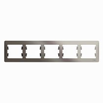 Glossa Платина Рамка 5 постовая, горизонтальная Systeme Electric (Schneider Electric)