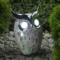 Садовая фигура ЭРА ERAFYH01-05 Сова, на солнечной батарее, светодиодный, полистоун, 16 см