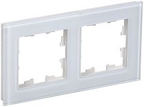 BRITE Рамка двухместная РУ-2-2-БрБ стекло белый  IEK
