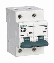 Автоматический выключатель 2Р 80А х-ка С ВА-201 10кА DEKraft
