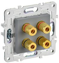SKANDY Аудиорозетка 4-местная SK-A01Gr серый IEK