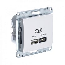 Glossa Бежевый Розетка USB A + тип-C 45W высокоскор.заряд. QC, PD, механизм Systeme Electric (Schneider Electric)