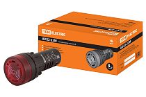 Сигнализатор звуковой AD22-22M/r31 d22 мм (LED) индикация 220В AC красный  TDM