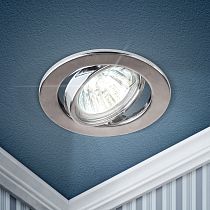 Светильник ЭРА ST2A CH штампованный поворотный MR16,12V/220V, 50W хром (100/2400)