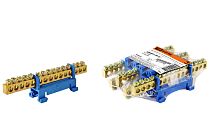 Шина "N" нулевая с изолятором на DIN-рейку 6x9мм стойка мал. 15 групп  TDM