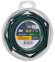 Трубка термоусадочная ТТУ нг-LS 6/3 зеленая (2м/упак)  IEK