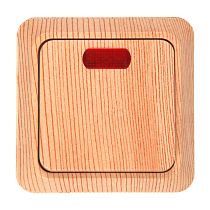 Выключатель 1-кл. открытой установки с подсветкой IP20 10А, сосна  "Альфа" General