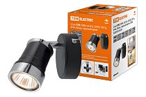 Спот СНС 50 Вт, GU10, 230В, 50 Гц, IP44, Юкка, черный/хром  TDM