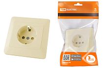 Розетка 2П+З с защ. шт. 16А 250В сл. кость "Ильмень"  TDM