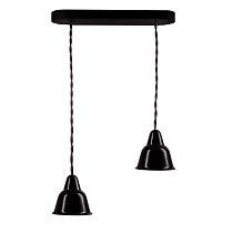 Светильник Кампана, на витом проводе (цвет титан), 2 плафона, черный 717/119 Bironi