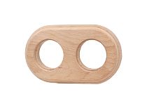 Рамка 2-местная круглая, D95 L165 H10, дерево, натуральное дерево JANTERA