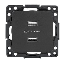 Стокгольм Механизм Розетки USB 2-местной 2,1А черный EKF PROxima Стокгольм Механизм Розетки USB 2-местной 2,1А черный EKF PROxima