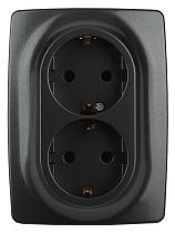 Розетка ЭРА 12 12-2106-05 16A 250В антрацит двойная