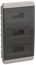 TEKFOR Корпус пластиковый ЩРВ-П-36 IP41 черная прозрачная дверь  IEK