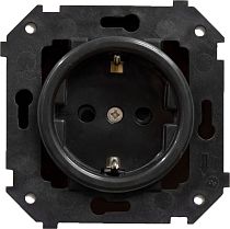 Розетка Шедель с заземлением скрытый монтаж черный Bironi