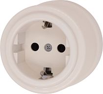 Розетка Лизетта с заземлением пластик цвет Песочное золото Bironi
