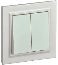 Выключатель двухклавишный BRITE 10А в сборе ВСР10-2-0-БрЖ жемчуг  IEK