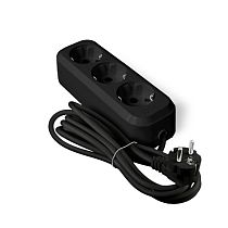 Удлинитель бытовой  У10-554 ПВС 3*0,75 3 гнезда с заземлением 3м черный UNIVERSAL