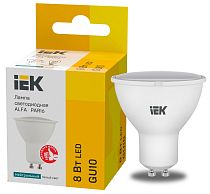 Лампа светодиодная ALFA PAR16 софит 8Вт 230В 4000К GU10 (6шт)  IEK