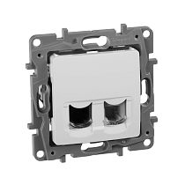ETIKA Розетка двойная RJ11+RJ45 кат.5E UTP белый ETIKA Розетка двойная RJ11+RJ45 кат.5E UTP белый