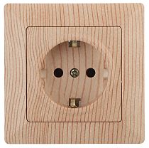 Розетка ЭРА Intro Solo 4-202-11 IP20 2P 16А 250В сосна с заземлением