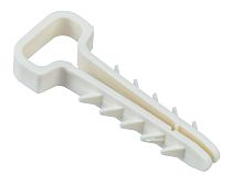 Дюбель-хомут 6х12мм для плоского кабеля нейлон белый (25шт/упак)  IEK
