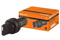 Переключатель на 3 положения с фиксацией SB7-CD33 короткая ручка d22мм 1з+1з черный  TDM