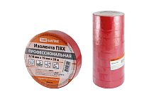 Изолента ПВХ профессиональная 0,18х19мм Красная 20м  TDM