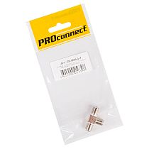 Переходник антенный, (3-гнезда F), тройник, (1шт.) (пакет) PROconnect