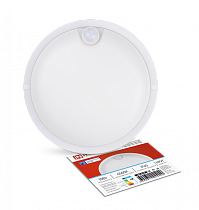 Светильник сд герм СПП ИД-1065-КРУГ 10Вт 6500К 900Лм с инфракрасн датчиком IP65 140мм IN HOME