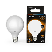 Лампа светодиодная Gauss G95 E27 16Вт 1360lm 3000K