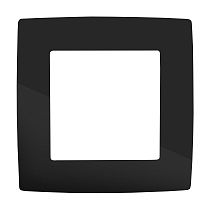 Рамка ЭРА 12 12-5001-06 для выключателей и розеток одинарная пластик чёрный