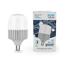 Лампа светодиодная Gauss Elementary T140 80Вт 6400lm 4000K E40