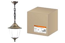 Светильник Прага Эл-11-70Б 60 Вт Е27 подвесной бронза, прозрачный плафон  TDM