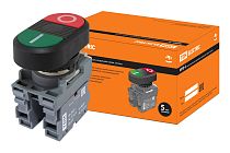 Кнопка двойная MPD2-11В (зеленая/красная) в сборе d22мм (I/O)  TDM