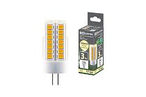 Лампа светодиодная G4-3 Вт-230 В-3000 К, SMD, 16x43 мм  TDM