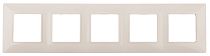 Рамка для выключателей и розеток пятерная ЭРА Elegance 14-5005-02 пластик слоновая кость