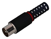 Разъем штекер TV без пайки чёрный R-TV05-1 ЭРА (ПАКЕТ 1 ШТ.) (50/2000/32000)