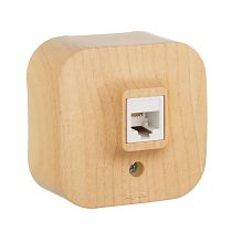 QUTEO Розетка телефонная RJ11 для открытой установки дерево