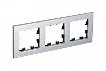 AtlasDesign Nature Металл Серебро Рамка 3-постовая  (Schneider Electric) Systeme Electric (Schneider Electric)