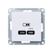 AtlasDesign Лотос USB Розетка тип-С 65Вт высокоскоростная зарядка QC, PD, механизм Systeme Electric (Schneider Electric)