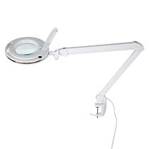 Лупа на струбцине круглая 3D с подсветкой 60 SMD LED, сенсорный регулятор яркости, ø120мм, белая (6017-8,BO) REXANT